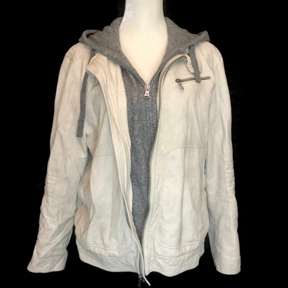 Express Other - Express hoodie motor vegan leather biker jacket